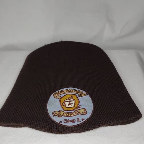 Adult Unisex Dark Matter Coffee Logo Embroidered Beanie Hat Brown - Picture 1 of 7